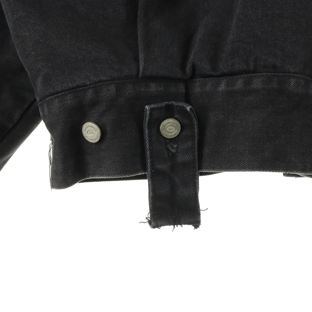 NO BRAND(ノーブランド) MASONPRINCE レザー 切り替え デニムジャケット ブラック