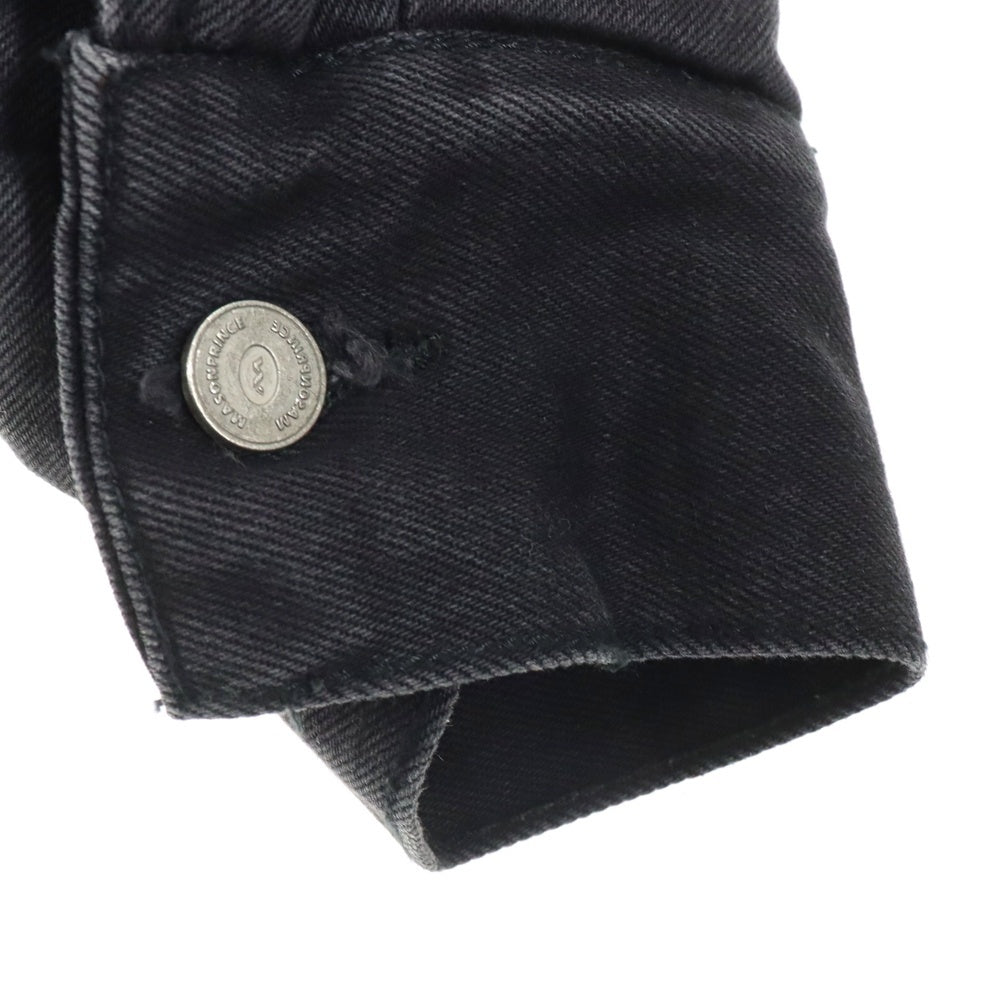 NO BRAND(ノーブランド) MASONPRINCE レザー 切り替え デニムジャケット ブラック