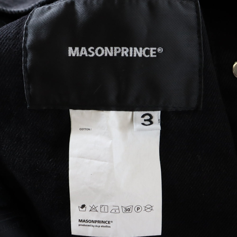 NO BRAND(ノーブランド) MASONPRINCE レザー 切り替え デニムジャケット ブラック