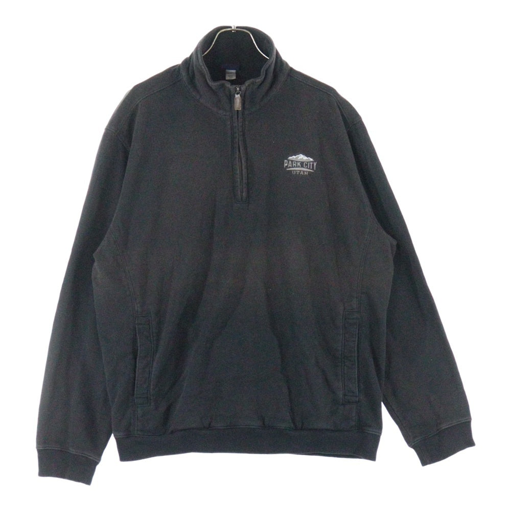NO BRAND(ノーブランド) PARK CITY ハーフジップ ブルゾン ブラック