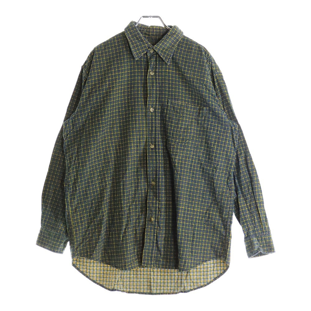NO BRAND(ノーブランド) BULCMOUNTAIN ギンガムチェックシャツ イエロー