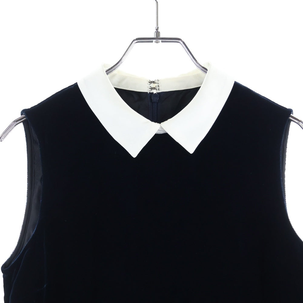 LOVELESS(ラブレス) ノースリーブ ベロア ワンピース ネイビー