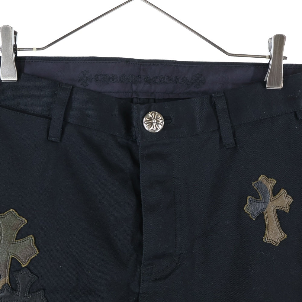 CHROME HEARTS(クロムハーツ) CARPENTER DOUBLE KNEE クロスパッチ付きカーペンターロングパンツ ブラック/カーキ
