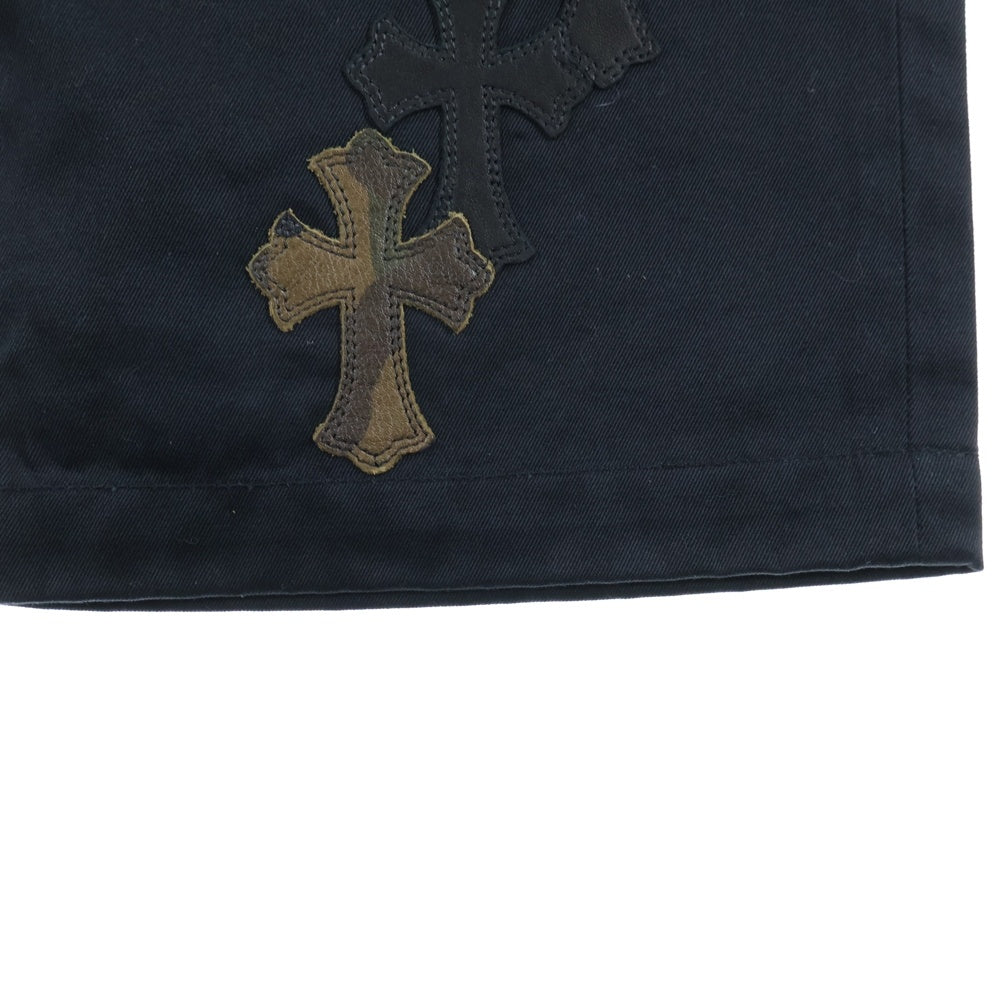 CHROME HEARTS(クロムハーツ) CARPENTER DOUBLE KNEE クロスパッチ付きカーペンターロングパンツ ブラック/カーキ