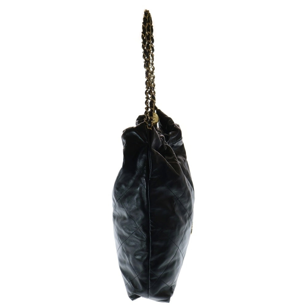 CHANEL(シャネル) シャネル22 ラージ ブラック チェーンショルダーバッグ トートバッグ カーフスキン ゴールド金具 AS3262