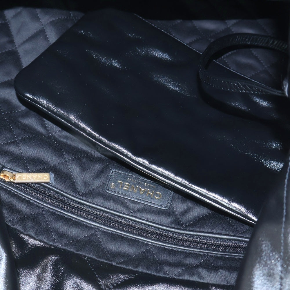 CHANEL(シャネル) シャネル22 ラージ ブラック チェーンショルダーバッグ トートバッグ カーフスキン ゴールド金具 AS3262