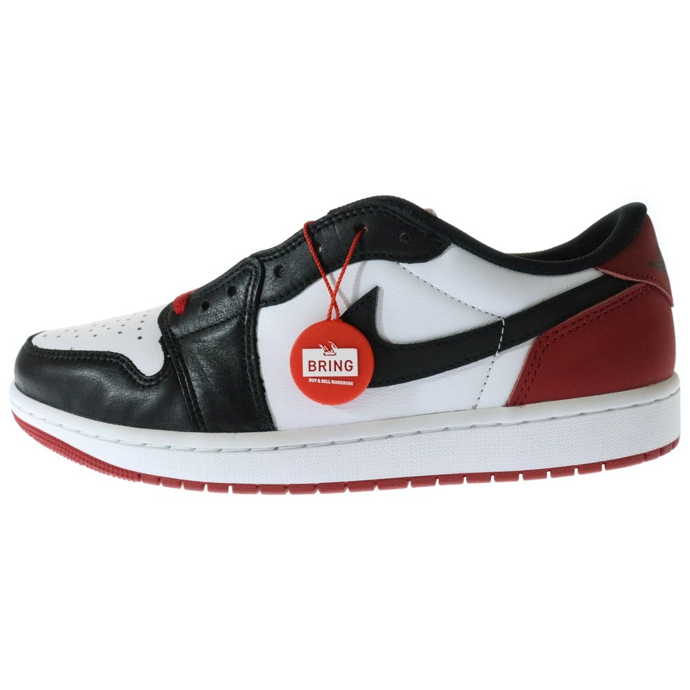 NIKE(ナイキ) AIR JORDAN 1 RETRO LOW OG BLACK TOE エアジョーダン1 ブラックトゥ レースアップ ローカットスニーカー ホワイト/ブラック/レッド US9.5/27.5cm CZ0790-106