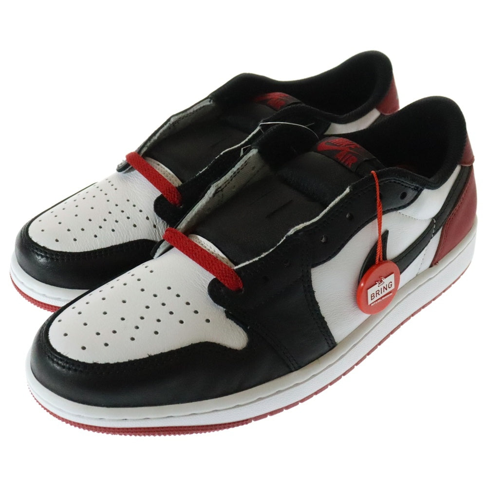 NIKE(ナイキ) AIR JORDAN 1 RETRO LOW OG BLACK TOE エアジョーダン1 ブラックトゥ レースアップ ローカットスニーカー ホワイト/ブラック/レッド US9.5/27.5cm CZ0790-106