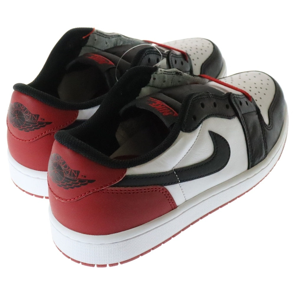 NIKE(ナイキ) AIR JORDAN 1 RETRO LOW OG BLACK TOE エアジョーダン1 ブラックトゥ レースアップ ローカットスニーカー ホワイト/ブラック/レッド US9.5/27.5cm CZ0790-106