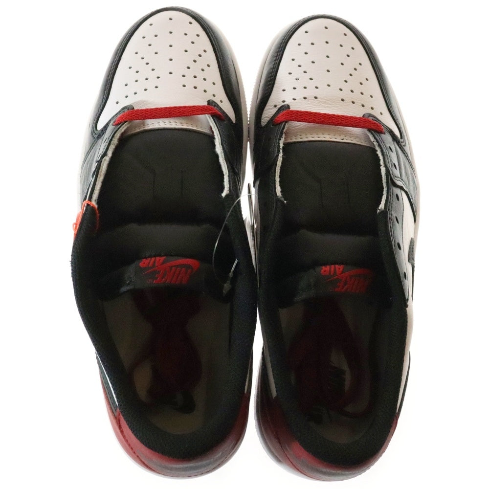 NIKE(ナイキ) AIR JORDAN 1 RETRO LOW OG BLACK TOE エアジョーダン1 ブラックトゥ レースアップ ローカットスニーカー ホワイト/ブラック/レッド US9.5/27.5cm CZ0790-106