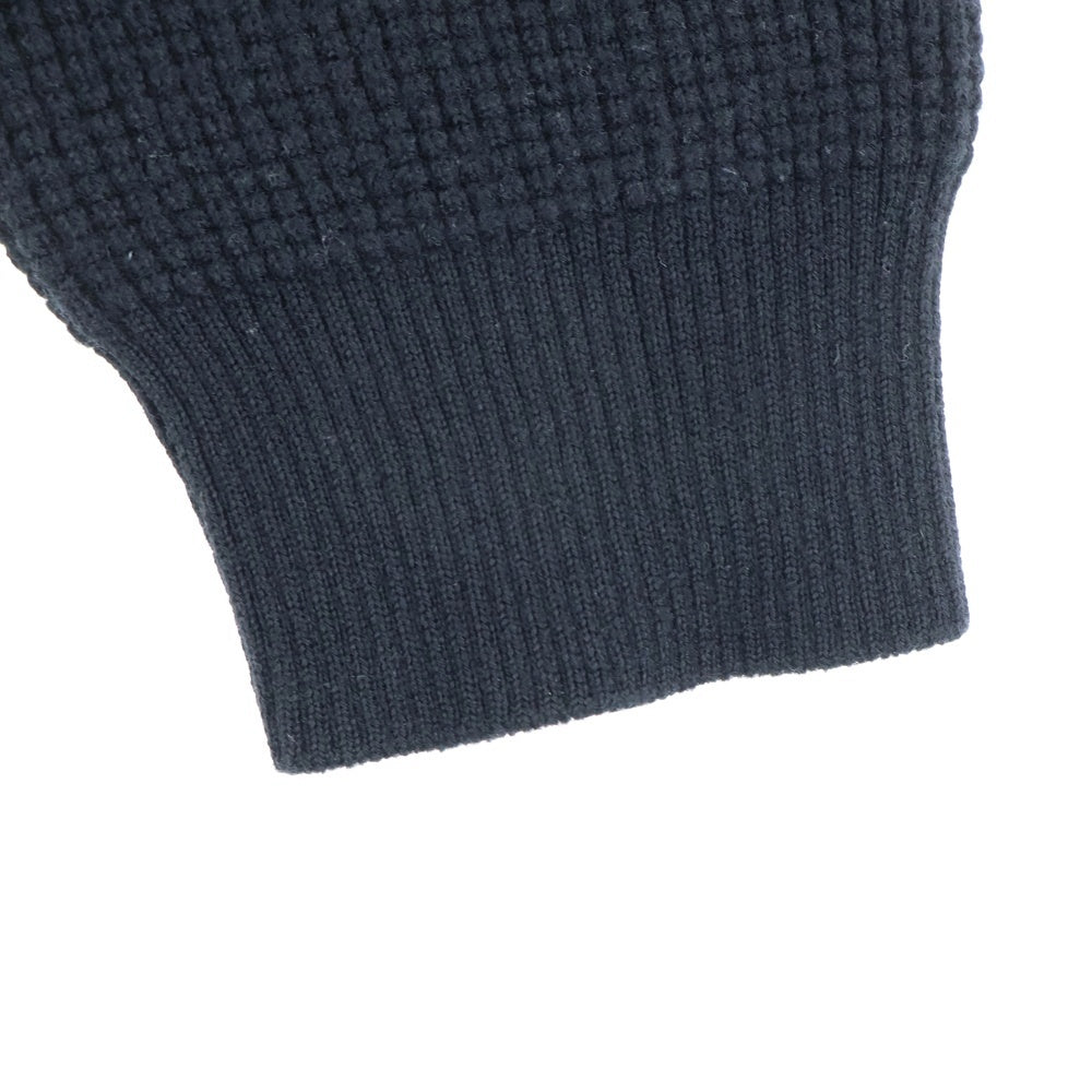 MONCLER(モンクレール) ロゴワッペン ラインデザイン サーマル ニット ブラック