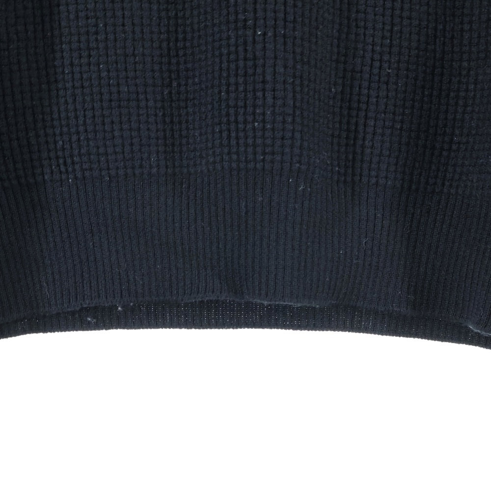 MONCLER(モンクレール) ロゴワッペン ラインデザイン サーマル ニット ブラック
