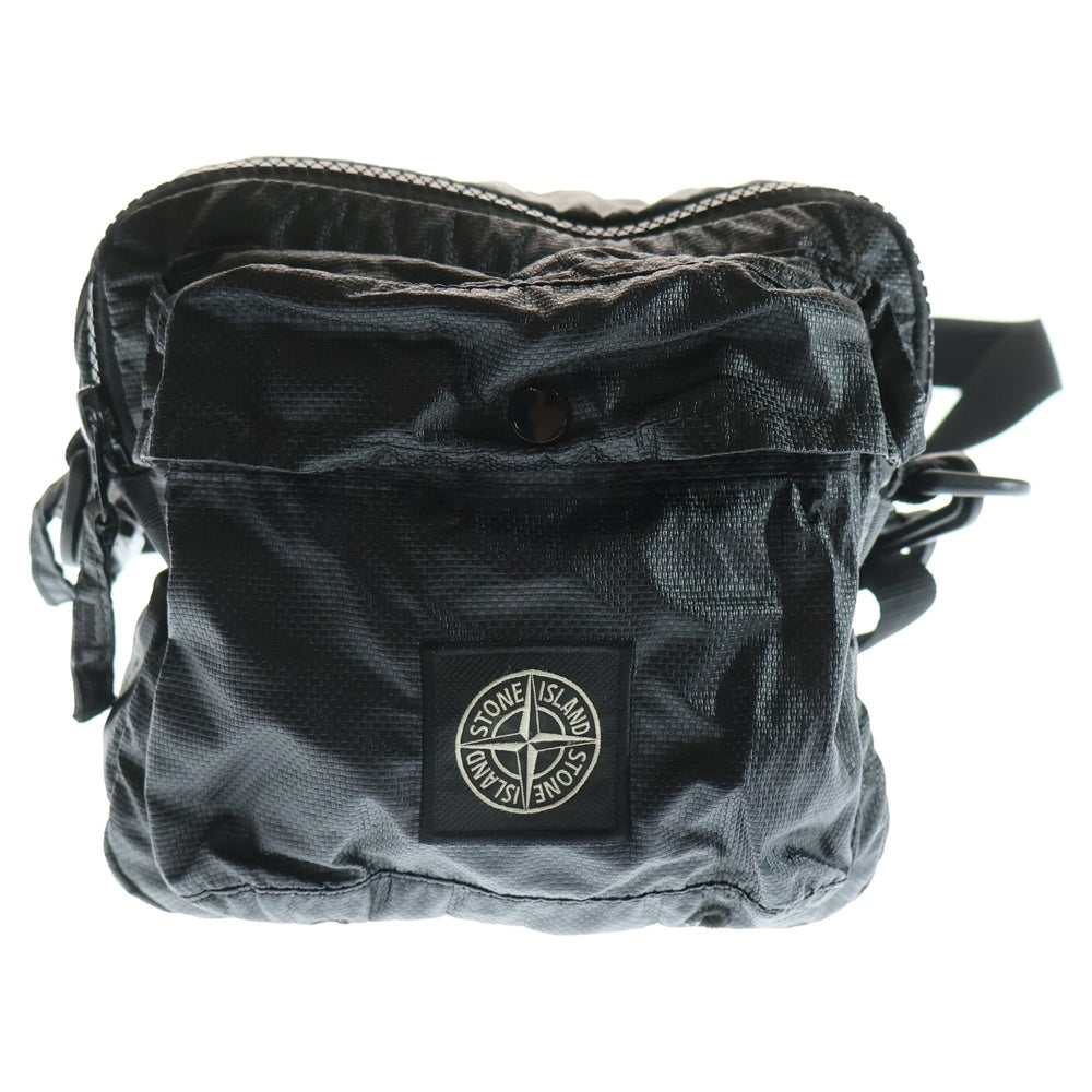 STONE ISLAND(ストーンアイランド) ロゴパッチ ナイロンショルダーバッグ ブラック 751590270