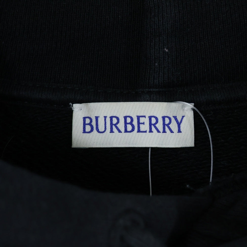 BURBERRY(バーバリー) チェックラベル フーデッドコットンパーカー ブラック 8105364