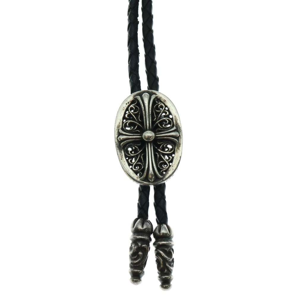 CHROME HEARTS(クロムハーツ) BOLOTIE OVALTINY タイニークラシックオーバルクロス ループタイ シルバー/ブラック BCA209