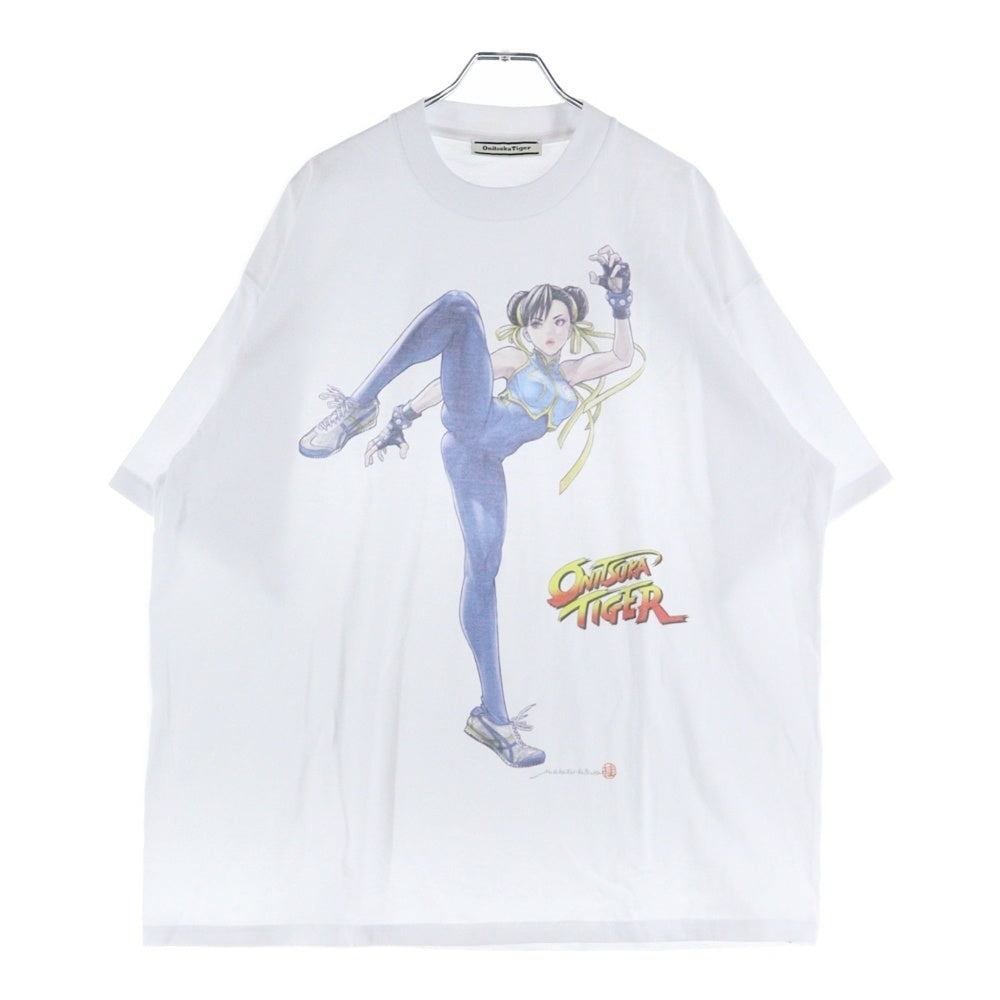 Onitsuka Tiger(オニツカタイガー) 春麗 チュンリー ストリートファイター プリント クルーネック 半袖カットソー ホワイト