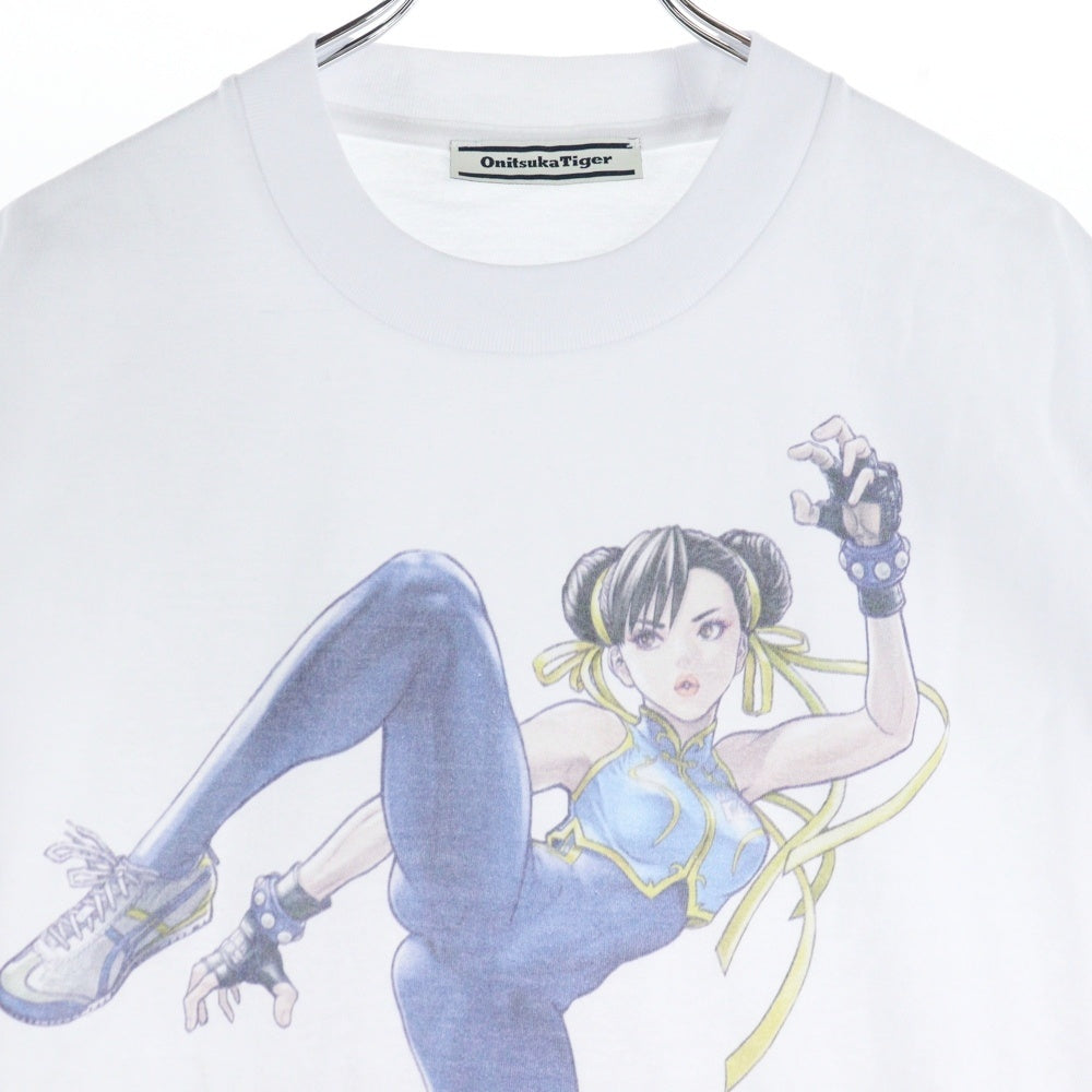 Onitsuka Tiger(オニツカタイガー) 春麗 チュンリー ストリートファイター プリント クルーネック 半袖カットソー ホワイト