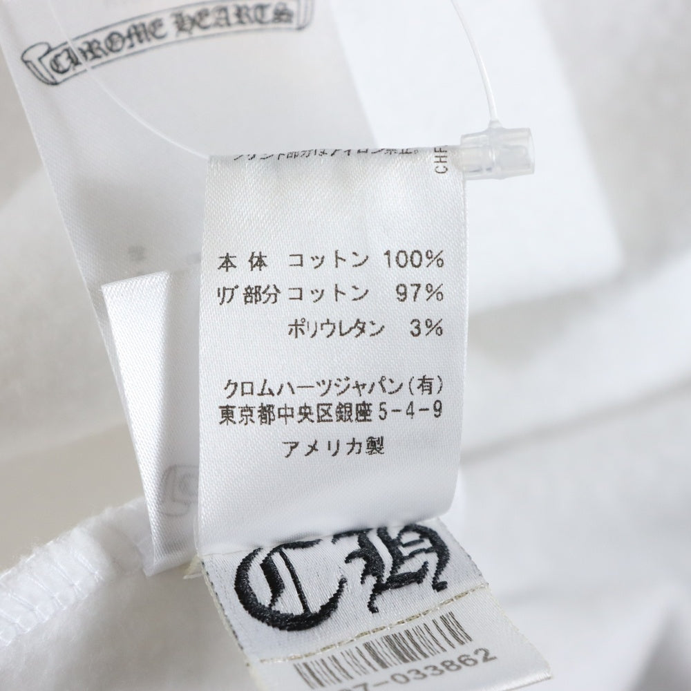 CHROME HEARTS(クロムハーツ) Horseshoe Crewneck Sweatshirt ホースシュープリント 袖フローラル クルーネックスウェットトレーナー ホワイト