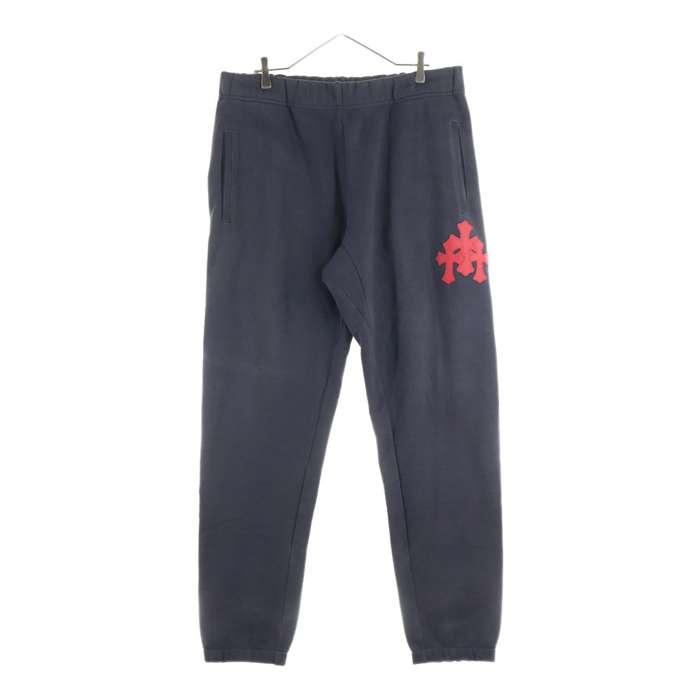 CHROME HEARTS(クロムハーツ) Y NOT 3 Cemetery Cross Leather Patch Sweat Long Pants クロムハーツ ワイノット 3セメタリークロス レザーパッチ スウェットロングパンツ ブラック