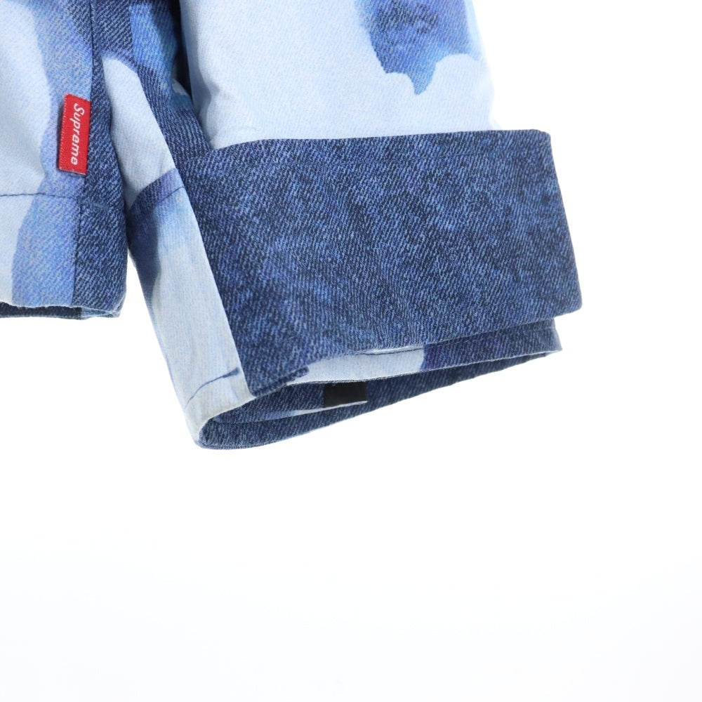 SUPREME(シュプリーム) 21AW ×The North Face Bleached Denim Print Mountain Jacket ザ ノース フェイス ブリーチド デニム プリント マウンテン ジャケット ブルー NP521001