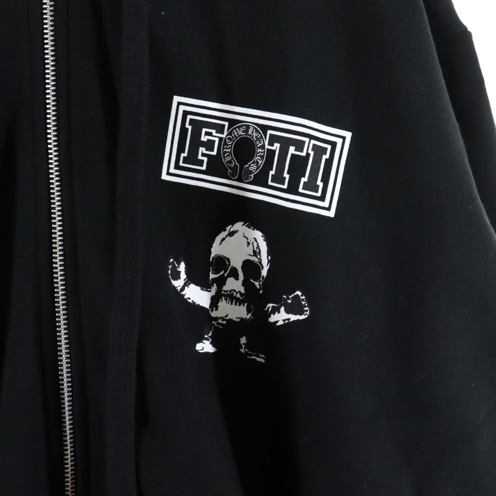 CHROME HEARTS(クロムハーツ) FOTI HOODIE ZIP ジップフォティ バックフォティプリント ジップアップパーカー ブラック