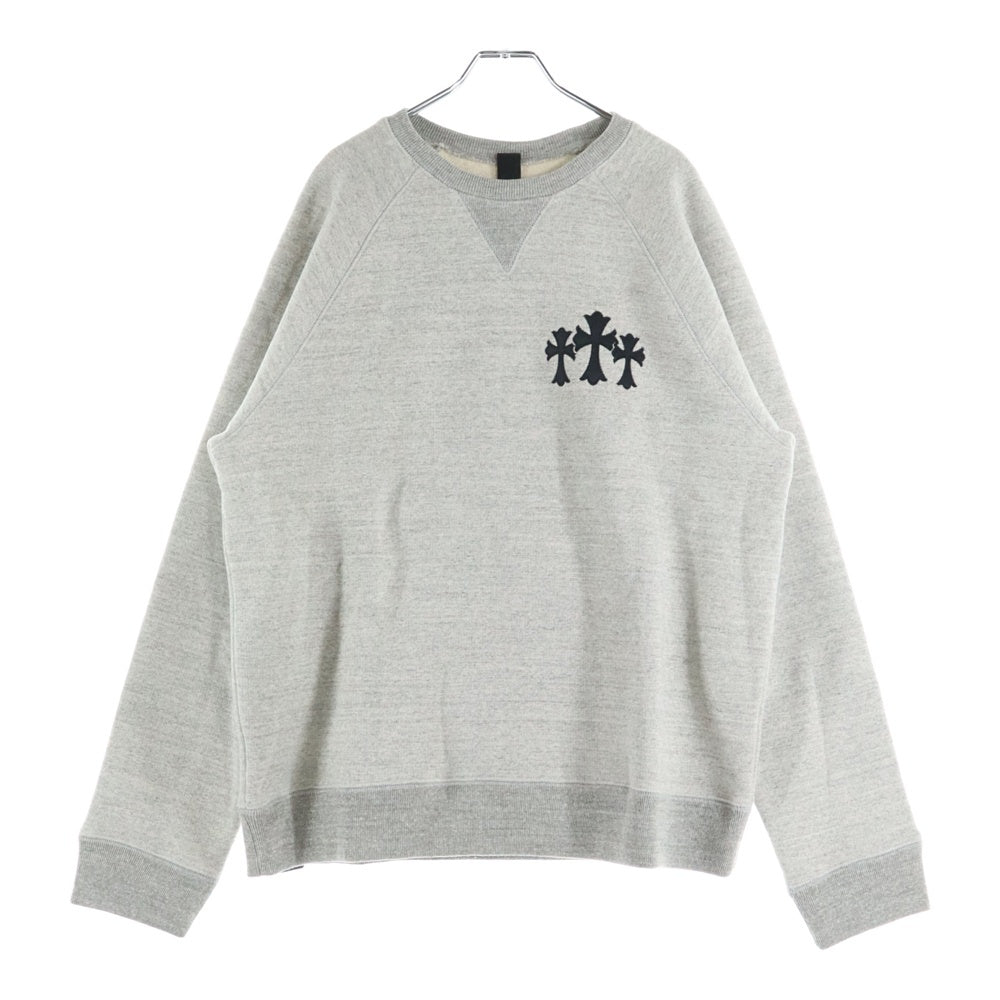 CHROME HEARTS(クロムハーツ) Y NOT CH Applique Embroidery アップリケ刺繍クルーネック スウェットシャツ トレーナー グレー