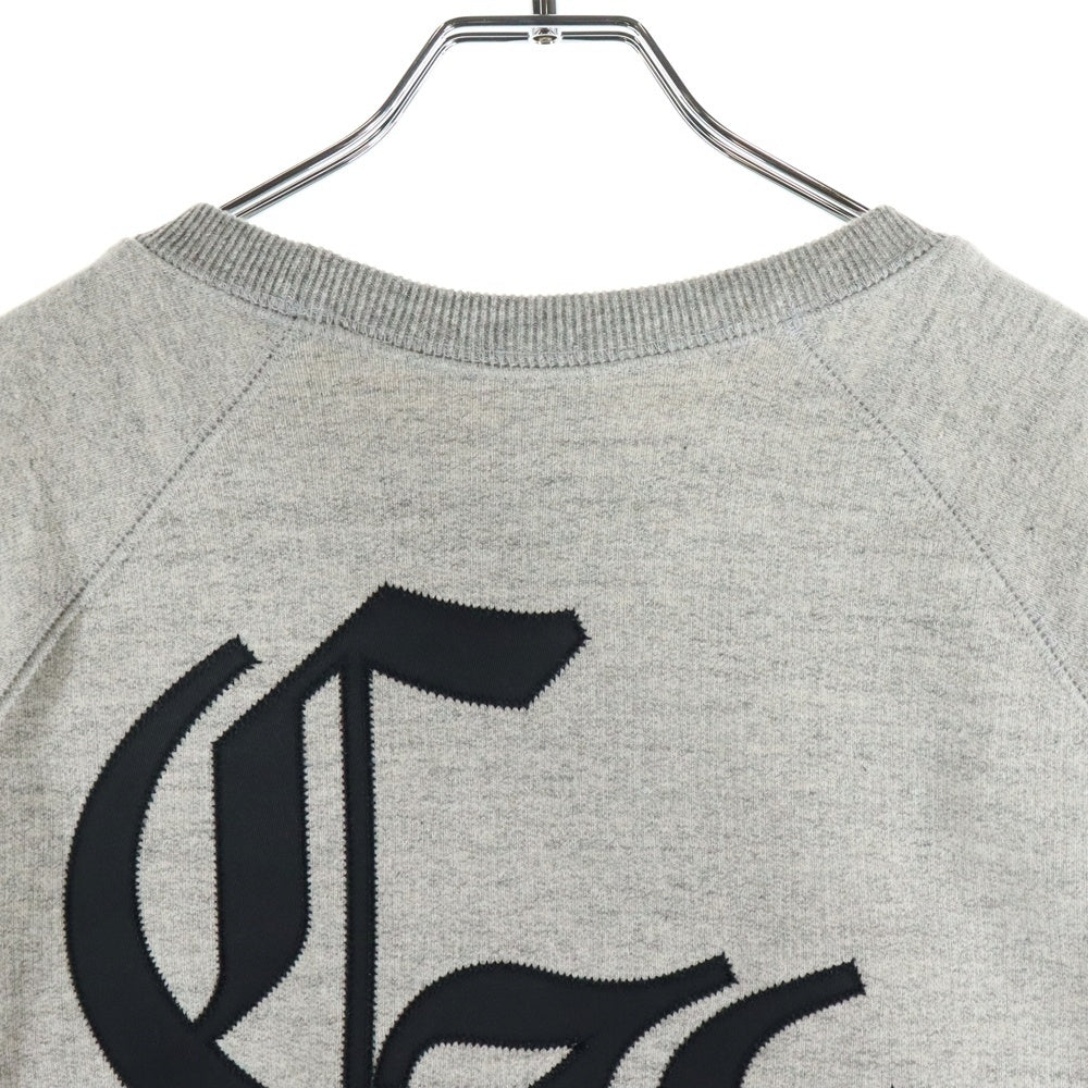 CHROME HEARTS(クロムハーツ) Y NOT CH Applique Embroidery アップリケ刺繍クルーネック スウェットシャツ トレーナー グレー