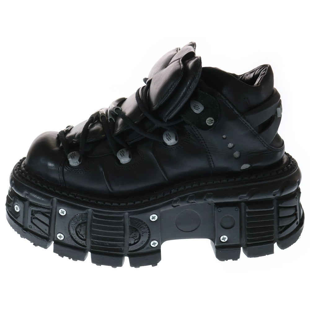 NEW ROCK(ニューロック) ANKLE BOOT BLACK IMPERFECT TANK WITH LACES アンクルブーツ ブラック インパーフェクトタンク M-TANK106-C2 ブラック