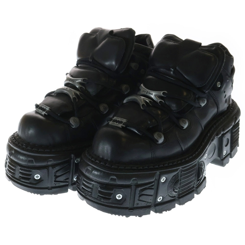 NEW ROCK(ニューロック) ANKLE BOOT BLACK IMPERFECT TANK WITH LACES アンクルブーツ ブラック インパーフェクトタンク M-TANK106-C2 ブラック