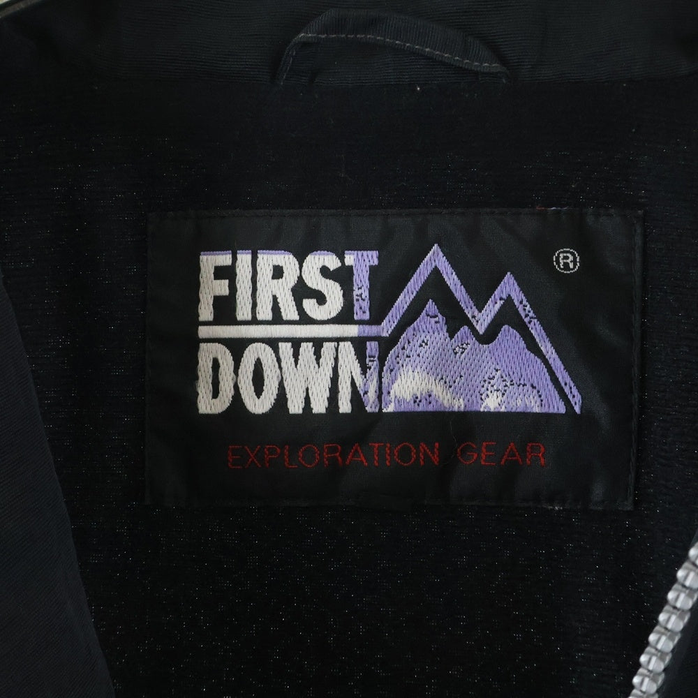FIRST DOWN(ファーストダウン) ロゴ刺繍 ナイロンジャケット マウンテンジャケット ブラック FD-74185
