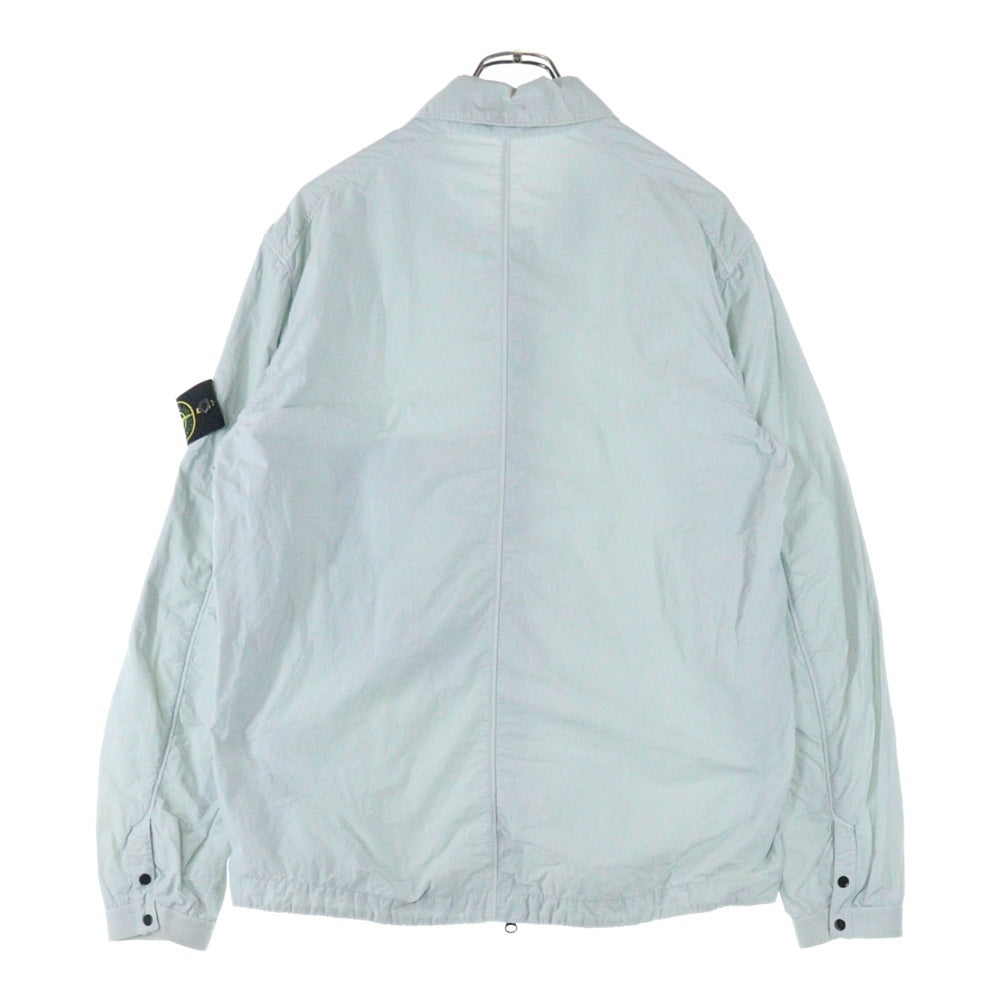 STONE ISLAND(ストーンアイランド) Nylon Shirt Jacket ロゴパッチ ジップアップ ナイロンジャケット グレー 771510303