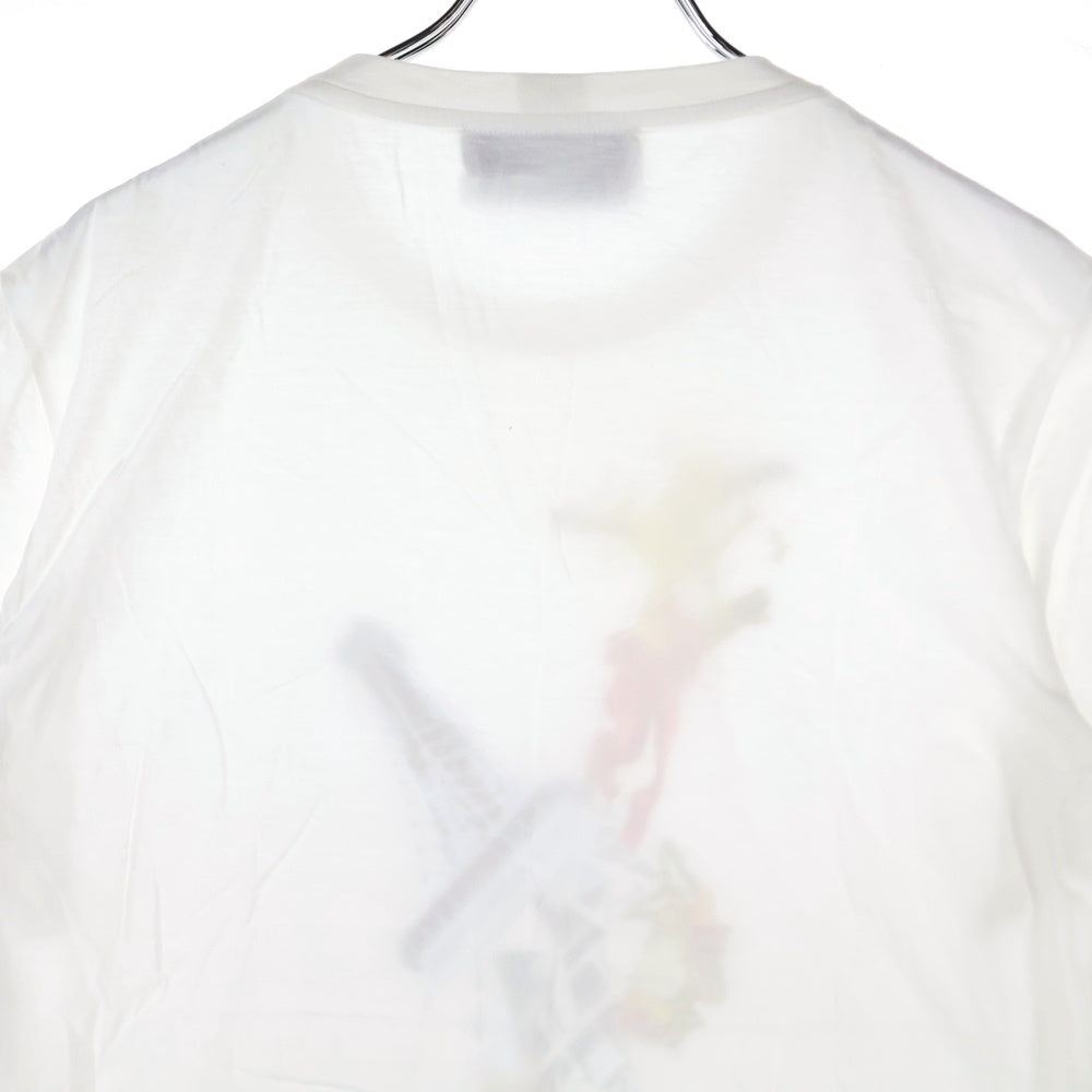 YVES SAINT LAURENT(イヴサンローラン) タワープリント 半袖クルーネックTシャツカットソー ホワイト 288894