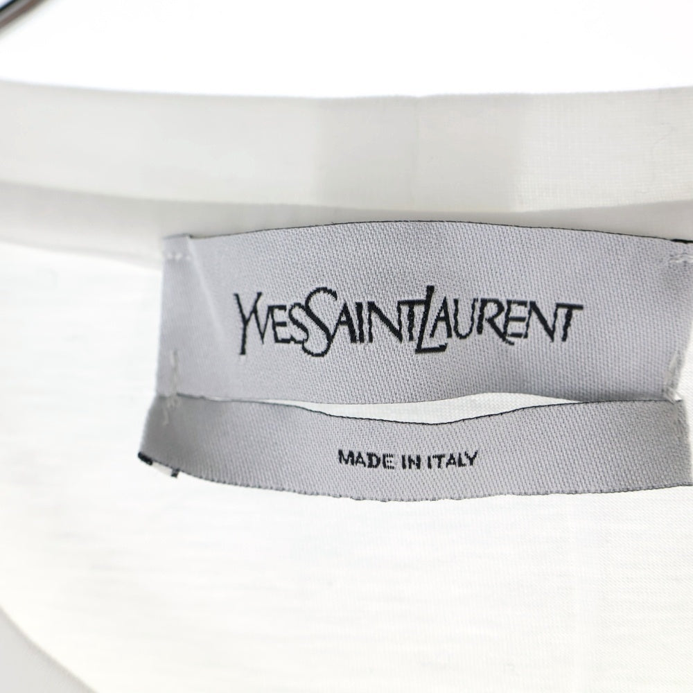 YVES SAINT LAURENT(イヴサンローラン) タワープリント 半袖クルーネックTシャツカットソー ホワイト 288894
