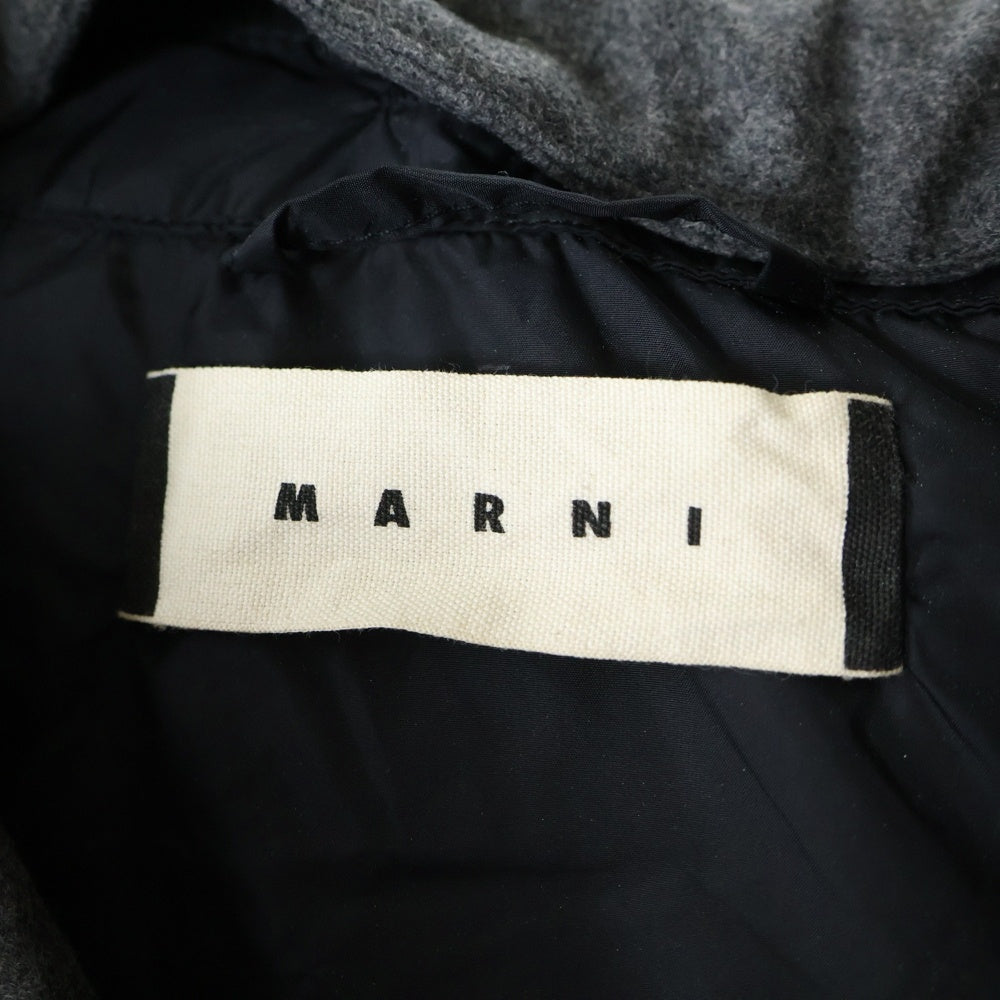 MARNI(マルニ) ナイロンドッキング フーデッドダウンジャケット ブラック/グレー