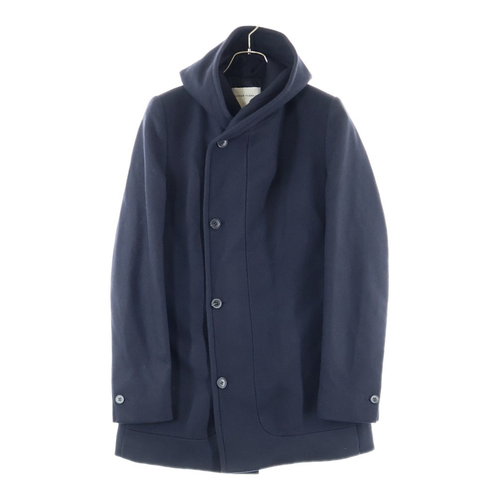 アーカイブ　ステファンシュナイダー　スタンドカラー　コート　ウール　ネイビー STEPHAN SCHNEIDER(ステファンシュナイダー) フーデッドウールコート