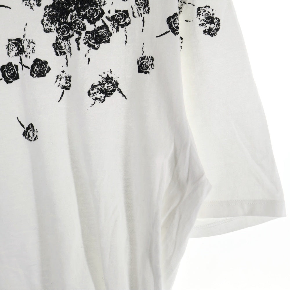 Maison Martin Margiela(メゾンマルタンマルジェラ) ローズ転写プリント クルーネック半袖Tシャツカットソー ホワイト