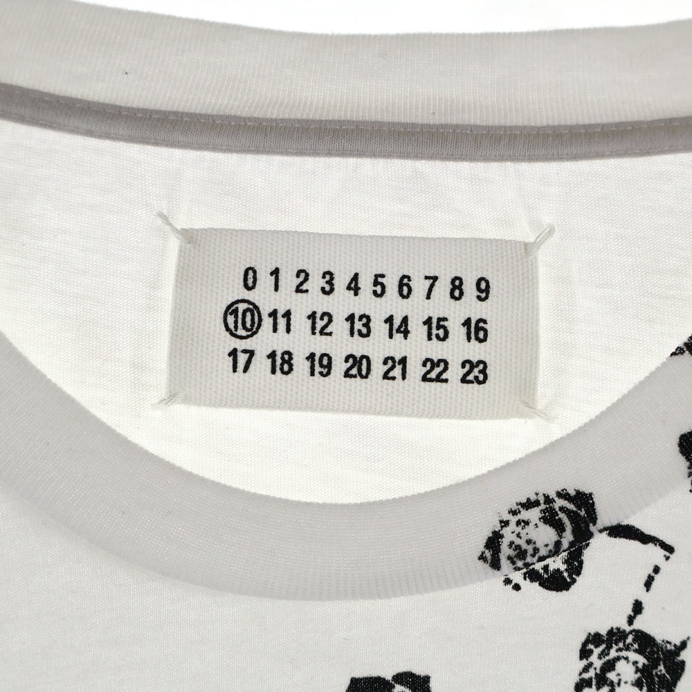 Maison Martin Margiela(メゾンマルタンマルジェラ) ローズ転写プリント クルーネック半袖Tシャツカットソー ホワイト