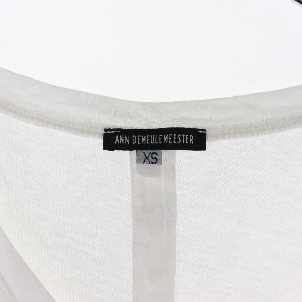 ANN DEMEULEMEESTER(アンドゥムルメステール) Vネック 半袖Tシャツカットソー ホワイト