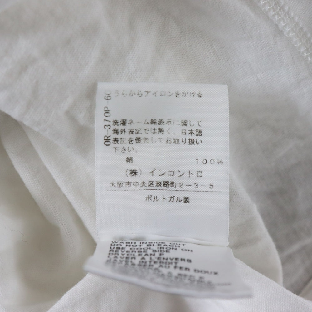 ANN DEMEULEMEESTER(アンドゥムルメステール) Vネック 半袖Tシャツカットソー ホワイト
