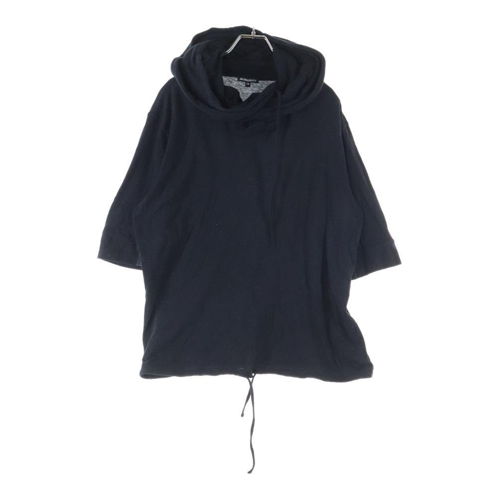 ANN DEMEULEMEESTER(アンドゥムルメステール) フーデッド半袖カットソー ブラック