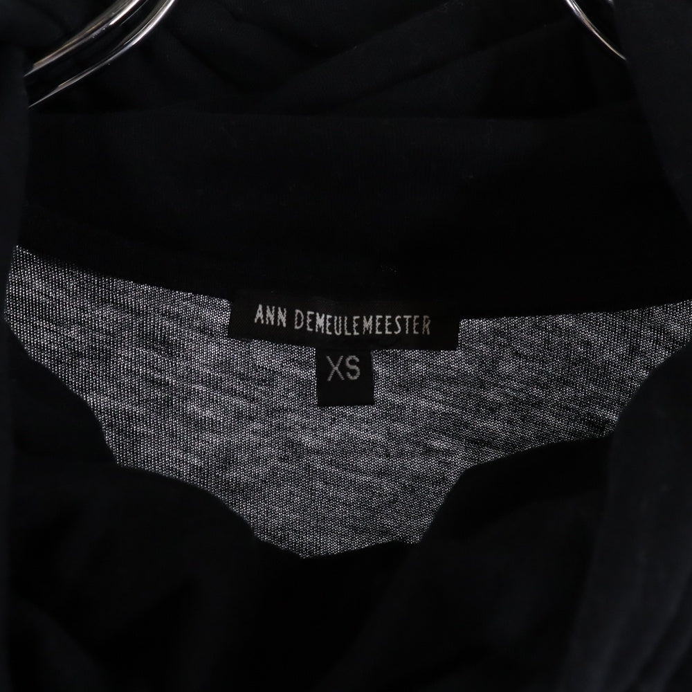 ANN DEMEULEMEESTER(アンドゥムルメステール) フーデッド半袖カットソー ブラック