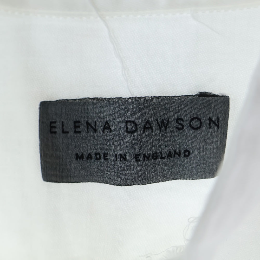 Elena Dawson(エレナドーソン) カットオフ ノーカラー長袖シャツ ホワイト