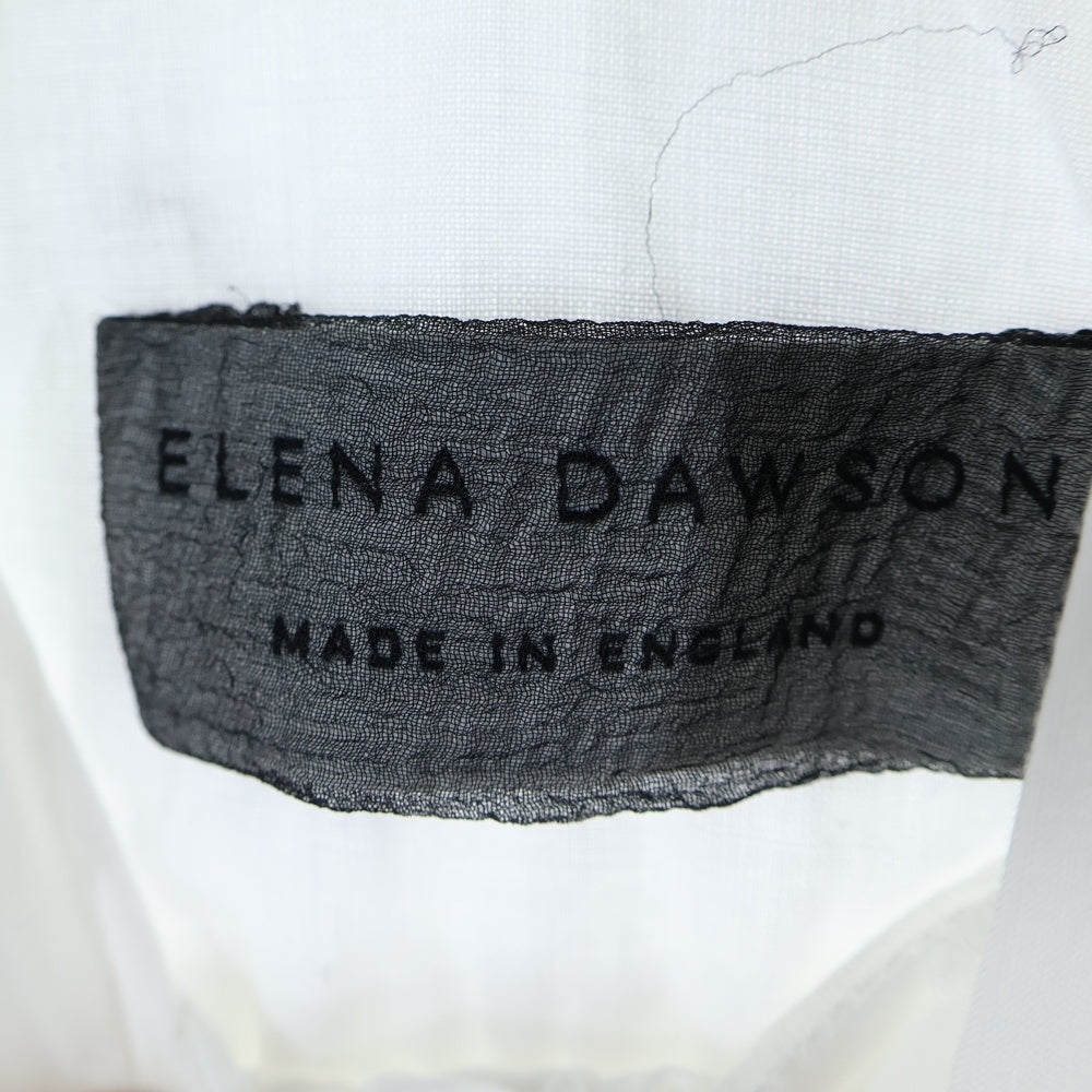 Elena Dawson(エレナドーソン) 襟付き カットオフ 長袖シャツ ホワイト