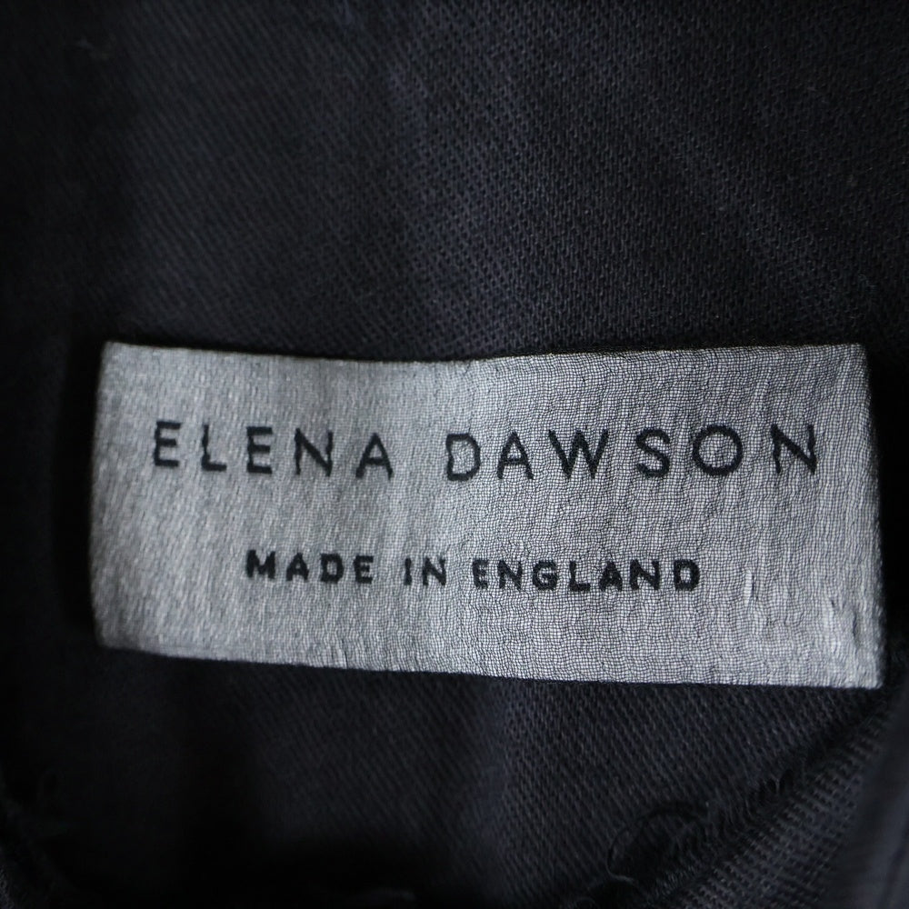 Elena Dawson(エレナドーソン) カットオフ ノーカラー長袖シャツ ブラック
