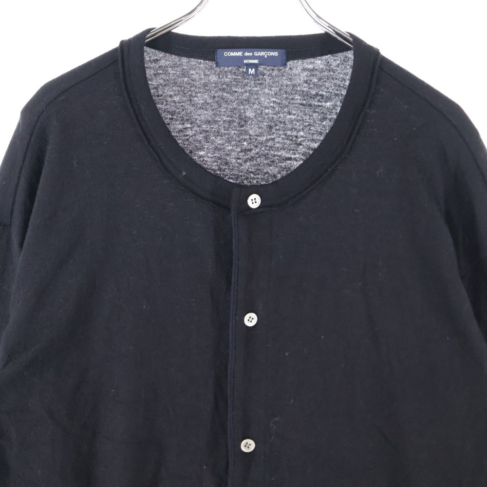 COMME des GARCONS HOMME(コムデギャルソンオム) カシミヤ混 薄手ニットカーディガン ブラック