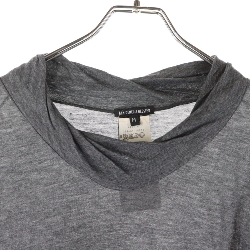 ANN DEMEULEMEESTER(アンドゥムルメステール) モックネック ニット長袖カットソー グレー