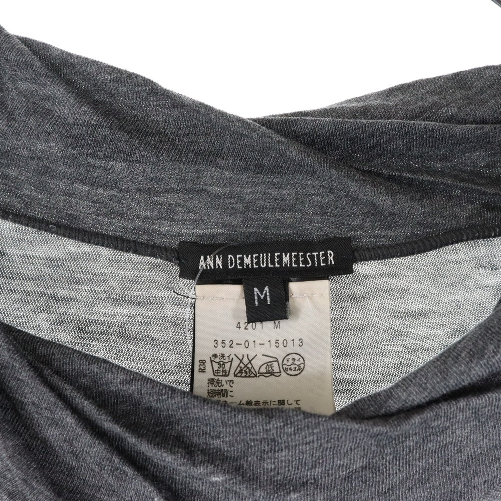 ANN DEMEULEMEESTER(アンドゥムルメステール) モックネック ニット長袖カットソー グレー