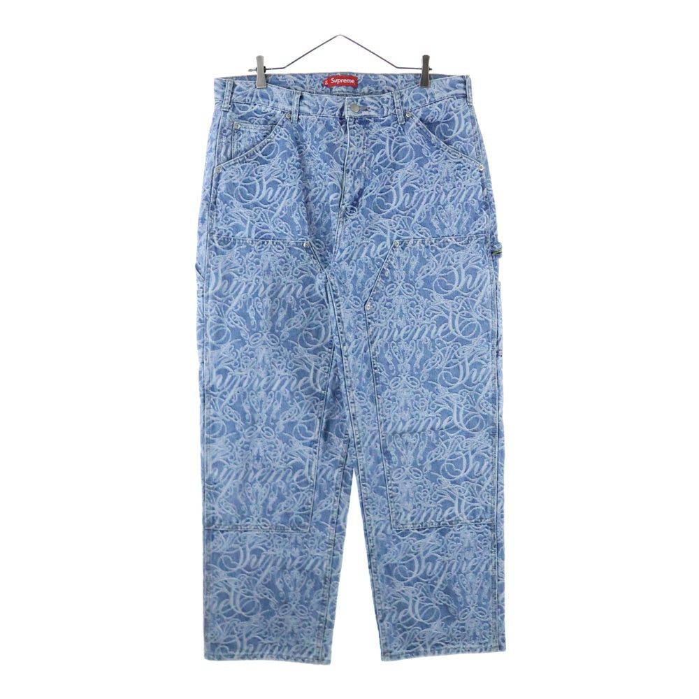 SUPREME(シュプリーム) 22AW Script Jacquard Double Knee Denim Painter Pant カーペンターデニムパンツ インディゴ