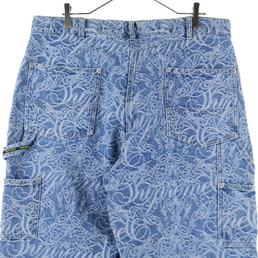 SUPREME(シュプリーム) 22AW Script Jacquard Double Knee Denim Painter Pant カーペンターデニムパンツ インディゴ