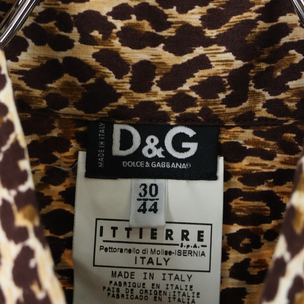 D&G(ディーアンドジー) レオパード ベーシック 長袖シャツ ブラウン